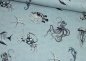 Preview: Canvas Baumwolle Unterwassertiere hell- jeansblau